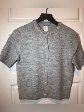 Joie Pearl Embelishment Cardigan Sweater